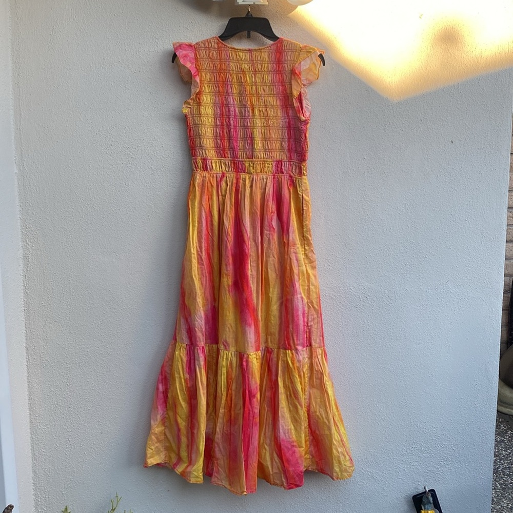 Anthropologie The Peregrine Midi Dress Pink Orange Maxi Size XS - Picture 14 of 16